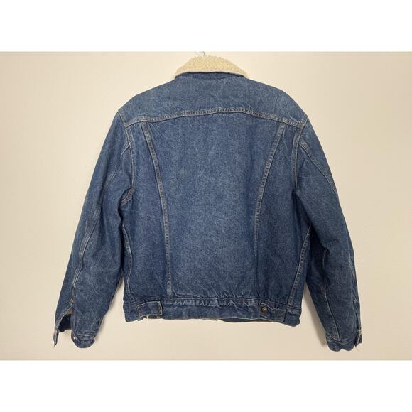 Vintage Levi's Denim Jacket Mens 42R Large Sherpa Lined Trucker Made USA 80s - Picture 3 of 14